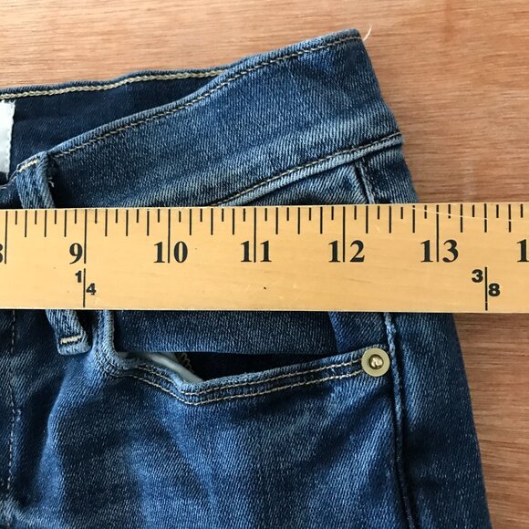 Frame Le High Straight Jeans Women 24 Blue Mid Rise Distressed Raw Hem Preppy - Picture 11 of 14